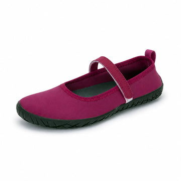 Ballerinas barefoot para mujer modelo ZZFaber Dance I en color burdeo con correa elástica.