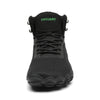 Botas respetuosas con horma ancha Saguaro Vitality V negras, espacio real para los dedos que mejora el equilibrio.