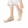 Calcetines de cinco dedos invisibles para mujer color beige unicolor Sowilo, diseño corto elástico de horma ancha para alivio de juanetes en Chile.