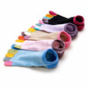 Pack de calcetines con dedos running e invisibles marca Sowilo en colores lila, celeste, negro, beige y rosa para calzado respetuoso.