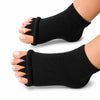 Calcetines de dedos separados para hombre y mujer en color negro Sowilo, medias correctoras elásticas ideales para ensanchar el arco del pie.