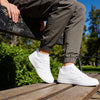 Calzado barefoot blanco Wonderland usabilidad mujer — zapatilla minimalista lifestyle urbano Chile