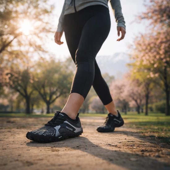 Calzado ergonómico urbano Saguaro Fast I negro, zapatilla ligera de secado rápido ideal para uso diario y caminatas naturales.