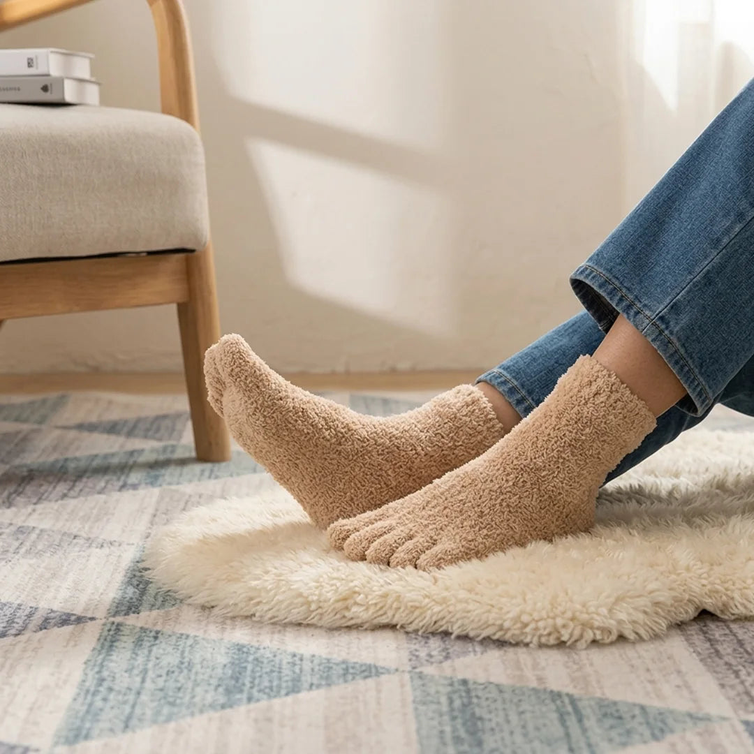 Estilo de vida con calcetas de descanso café claro, el complemento ideal para el calzado de horma ancha.