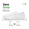 Detalle de cordones y diseño en zapatilla Luck I blanco.