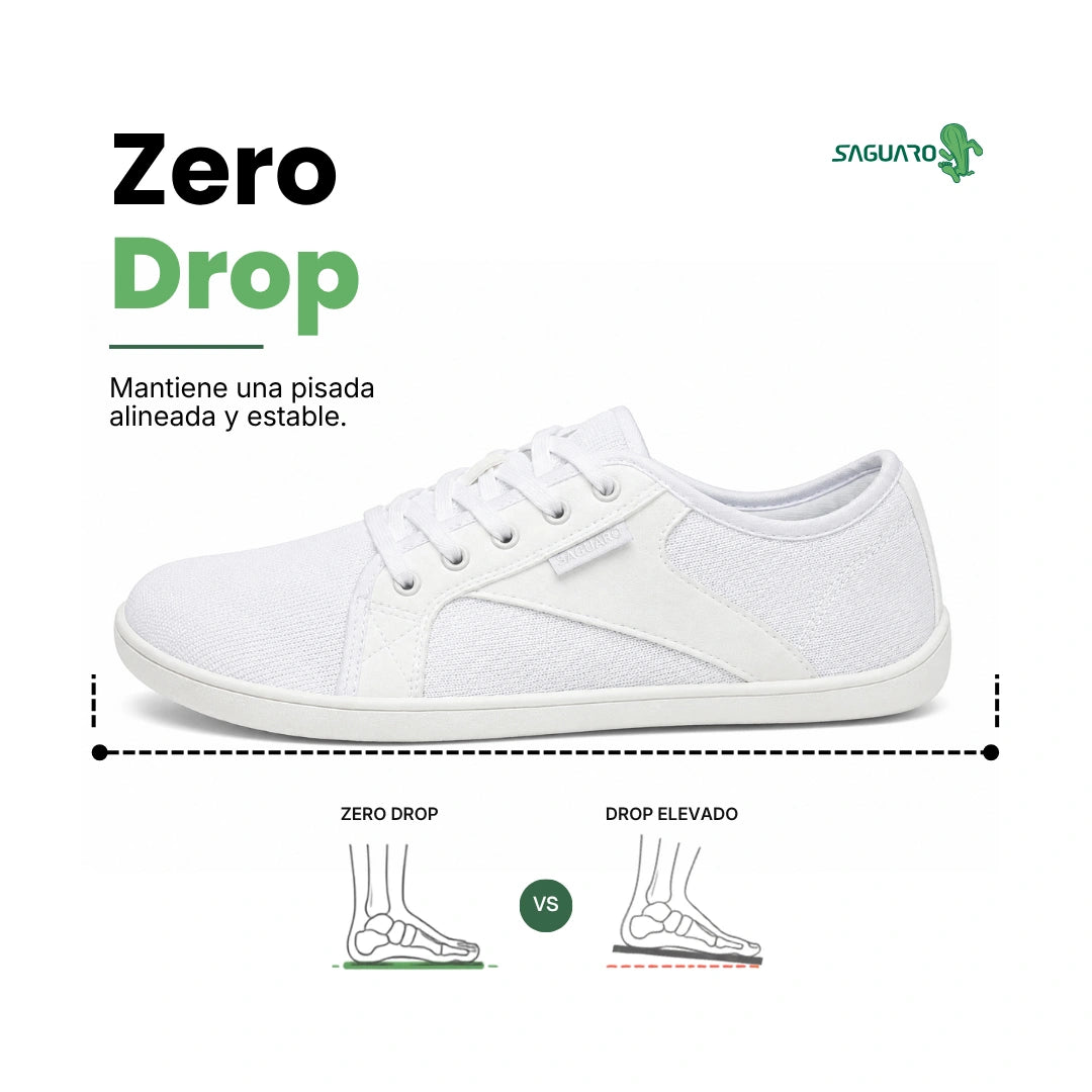 Detalle de cordones y diseño en zapatilla Luck I blanco.