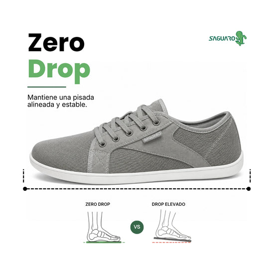 Detalle de cordones y diseño lateral en zapatilla Luck I gris.