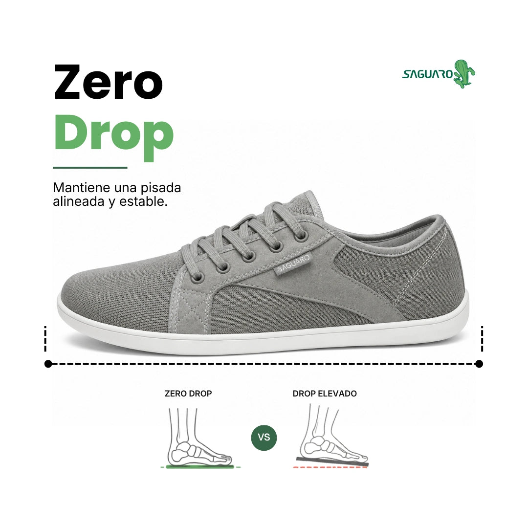 Detalle de cordones y diseño lateral en zapatilla Luck I gris.