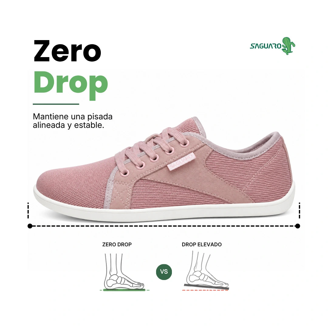 Detalle de cordones y diseño en zapatilla Luck I rosa.