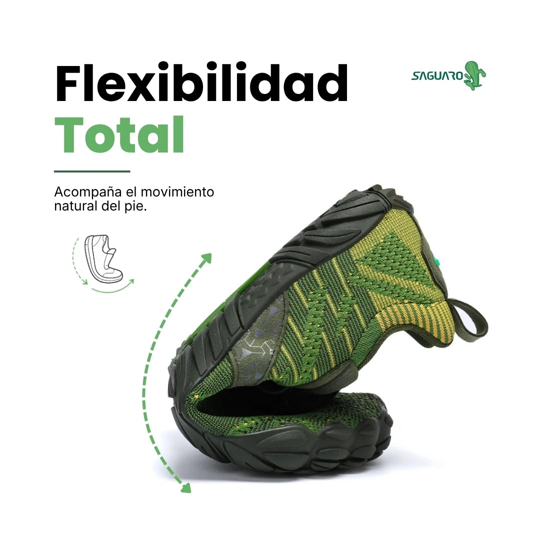 Flexibilidad de la zapatilla barefoot verde