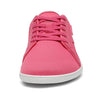 Zapatilla barefoot urbana frontal fucsia, suela delgada.