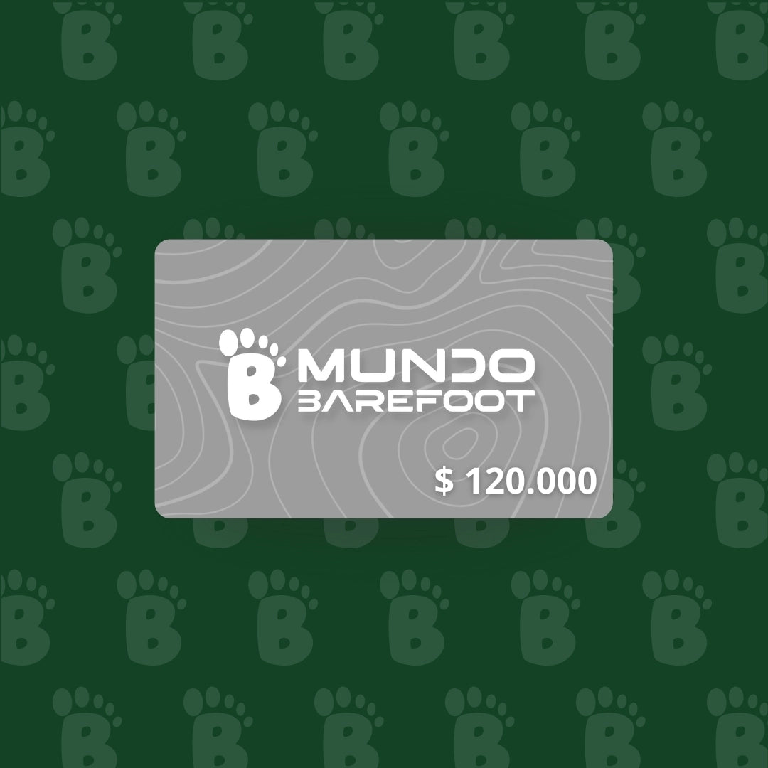 Gift card Mundo Barefoot 120.000 — tarjeta de regalo calzado barefoot y minimalista Chile