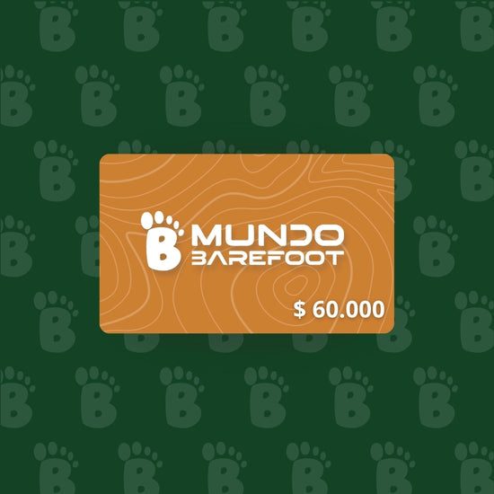 Gift card Mundo Barefoot 60.000 — tarjeta de regalo zapatillas barefoot Chile