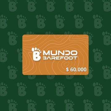 Gift card Mundo Barefoot 60.000 — tarjeta de regalo zapatillas barefoot Chile