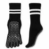 Medias con dedos separados de compresión ligera color negro Sowilo, calcetines largos con suela antideslizante para entrenamiento funcional.