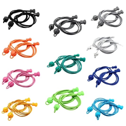 Pack de cordones elásticos para zapatillas barefoot marca Sowilo en negro, gris, blanco, azul, celeste, verde, amarillo y naranja en Chile.