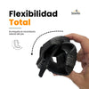 Sandalia Sowilo Raido negra doblada mostrando su alta flexibilidad natural barefoot.