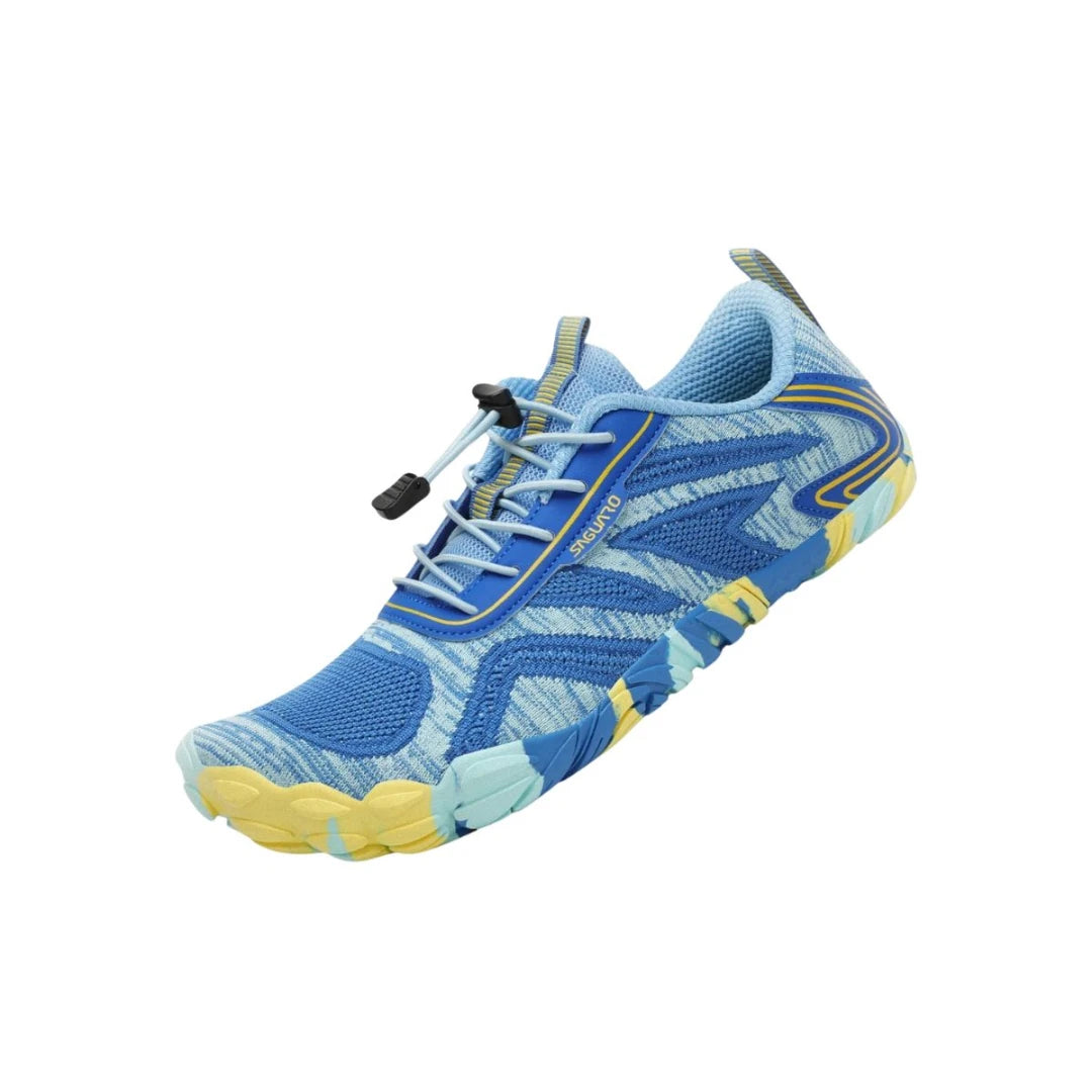 Zapato minimalista hombre Saguaro Active II azul con suela técnica de alta tracción.