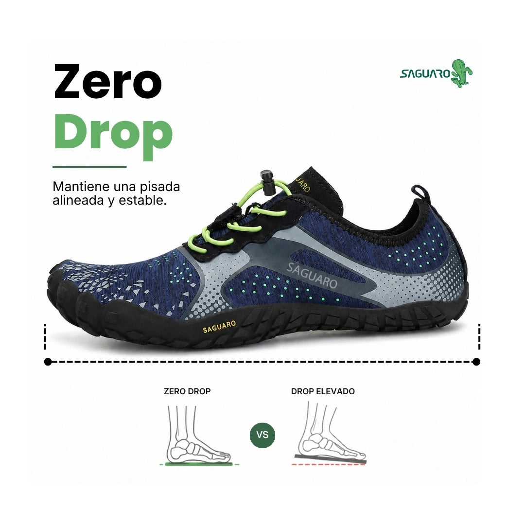 Zapatilla Saguaro Fast I azul vista interna mostrando detalles laterales y superior ergonómicos.