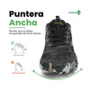 Zapatilla Saguaro Smart II negra vista frontal con puntera ancha.