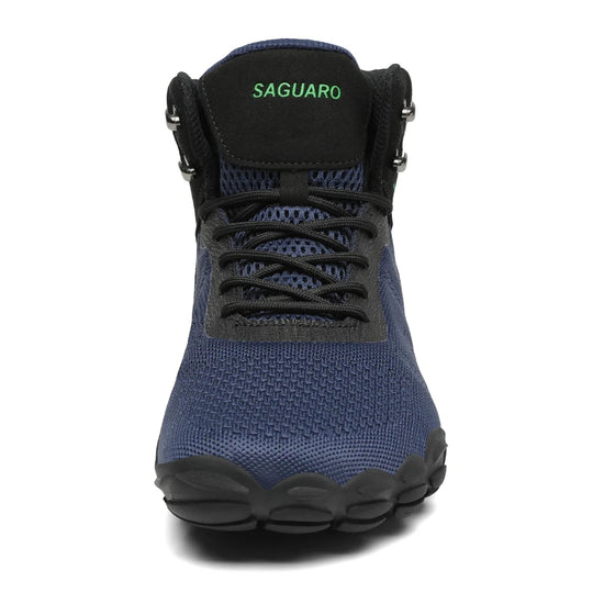 Saguaro Vitality V negro — bota barefoot trekking vista frontal puntera ancha