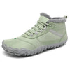 Bota Saguaro Will I menta vista lateral para invierno barefoot.
