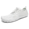 Zapatillas Saguaro Smart I blancas vista lateral con diseño barefoot minimalista.