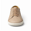 MOKA cuero beige mujer vista frontal — zapato barefoot artesanal color beige puntera ancha Chile