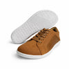 MOKA cafe cuero mujer vista par suela — zapato barefoot artesanal color cafe par completo Chile