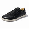 MOKA cuero negro trama vista principal detalle — zapato barefoot artesanal textura cuero Chile