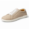MOKA cuero beige mujer blanco — zapato barefoot artesanal vista principal fondo blanco Chile