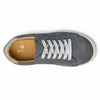 MOKA cuero gamuza gris mujer vista superior — zapato barefoot artesanal horma ancha Chile