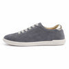 MOKA cuero gamuza gris mujer vista perfil interna — zapato barefoot artesanal interior Chile