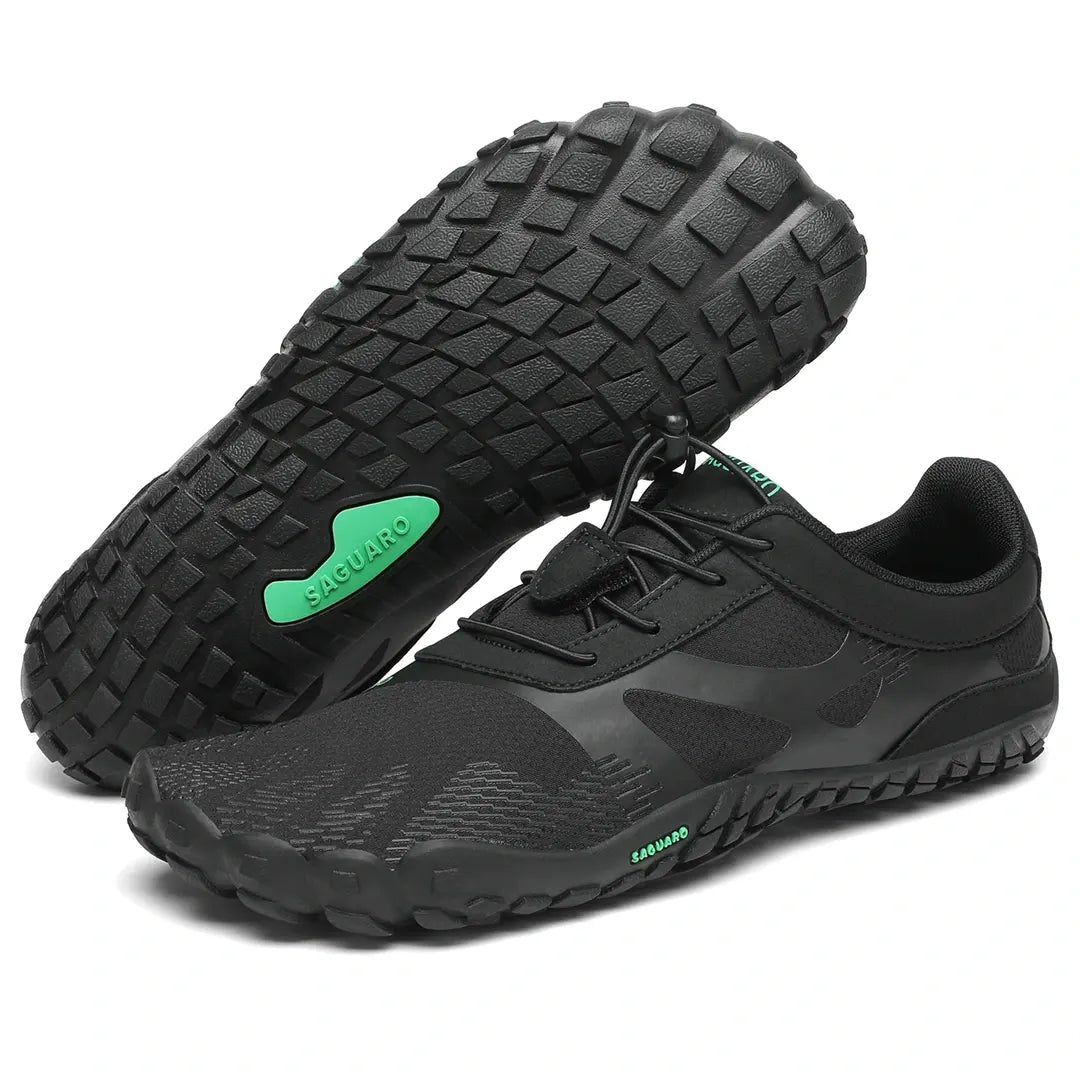 Suela flexible de las Saguaro Vitality III negras con patrón antideslizante.
