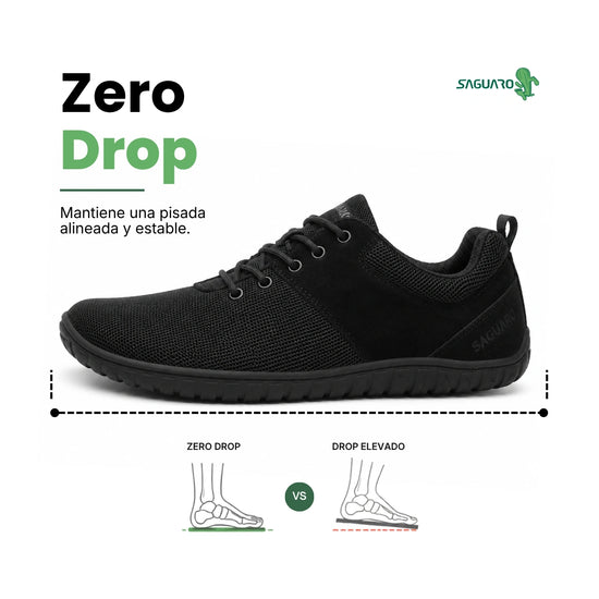 Zapatillas Saguaro Wish I negras vista lateral 2 con suela flexible.