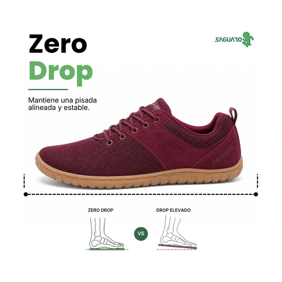 Saguaro Wish I vinotinto vista lateral mostrando tejido flexible y transpirable.
