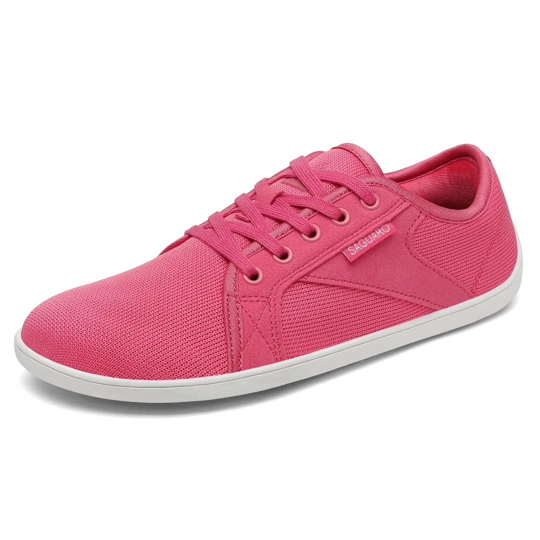 Zapatilla minimalista Luck II fucsia, puntera ancha y zero drop.