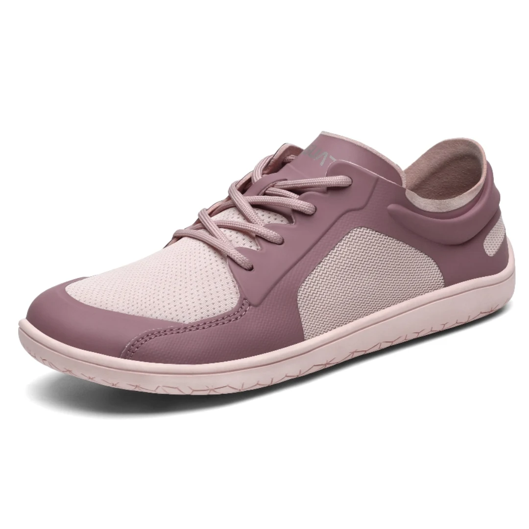 Zapatilla minimalista Saguaro Wish II rosa, puntera ancha y zero drop.