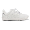Zapatillas anchas blancas para niño con suela zero drop y ajuste elástico ergonómico.