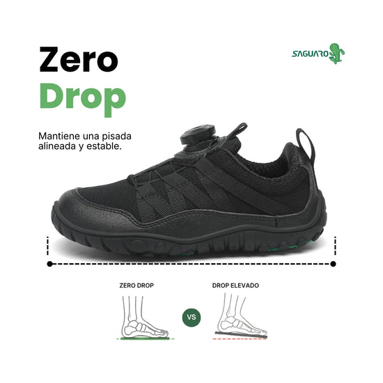 Zapatillas anchas escolares con punta reforzada — calzado barefoot infantil seguro para recreo Chile
