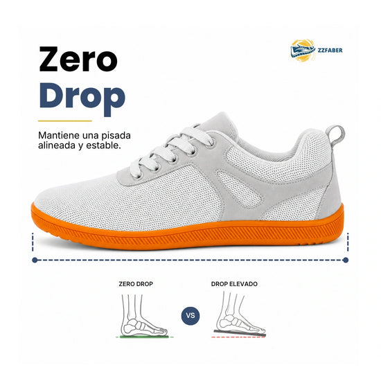Zapatos de horma ancha para hombre ZZFABER Comfy I grises, zapatillas casuales con puntera amplia y suela plana elástica en Chile.