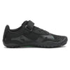 Zapatillas anchas infantiles negras con malla transpirable para actividad física escolar.