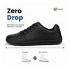 Zapatilla casual elástica ZZFABER Easy I color negro, calzado cómodo con flexibilidad garantizada diseñado para pies con empeine alto en Chile.