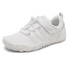Zapatillas barefoot blancas infantiles ideales para educación física y tenis escolar.