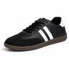 Zapatillas ergonómicas negras ZZFABER Niza 2.0 con suela caqui casual, calzado respetuoso de horma ancha para el libre movimiento del empeine en Chile.