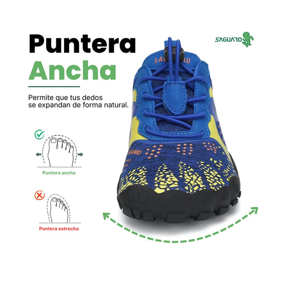 Zapatillas barefoot Saguaro Kids Fast I azul vista frontal