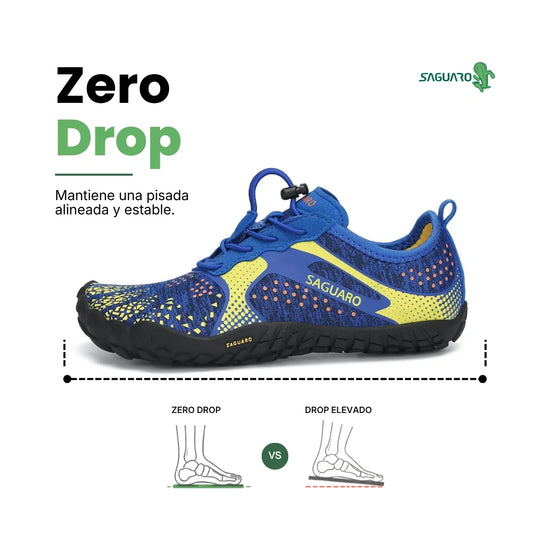 Zapatillas barefoot Saguaro Kids Fast I azul vista lateral