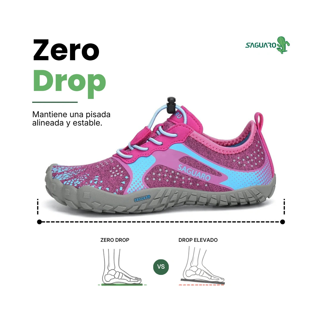 Zapatillas barefoot Kids Fast I rosadas vista lateral