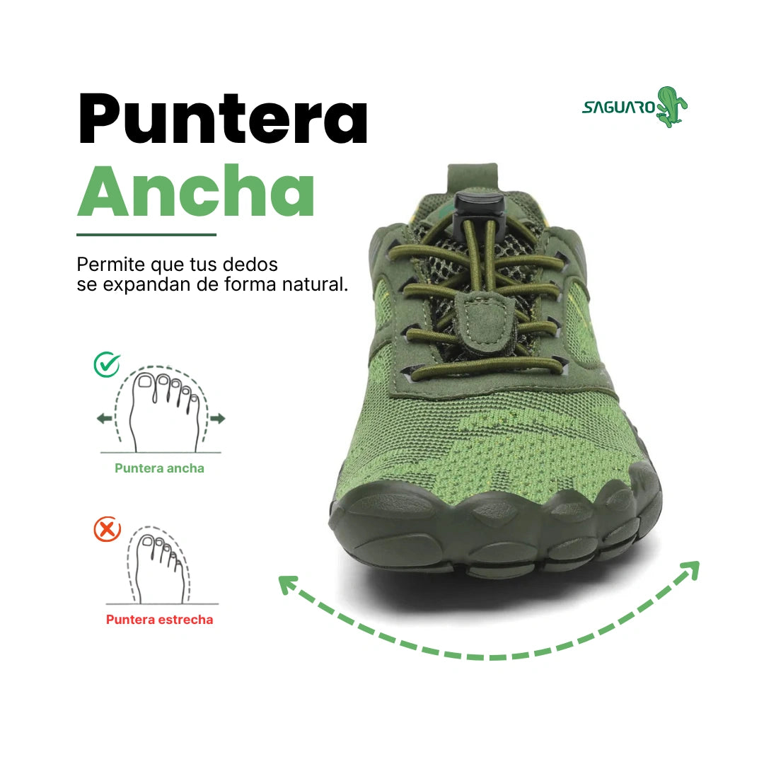 Zapatillas barefoot Kids Free I verdes vista frontal