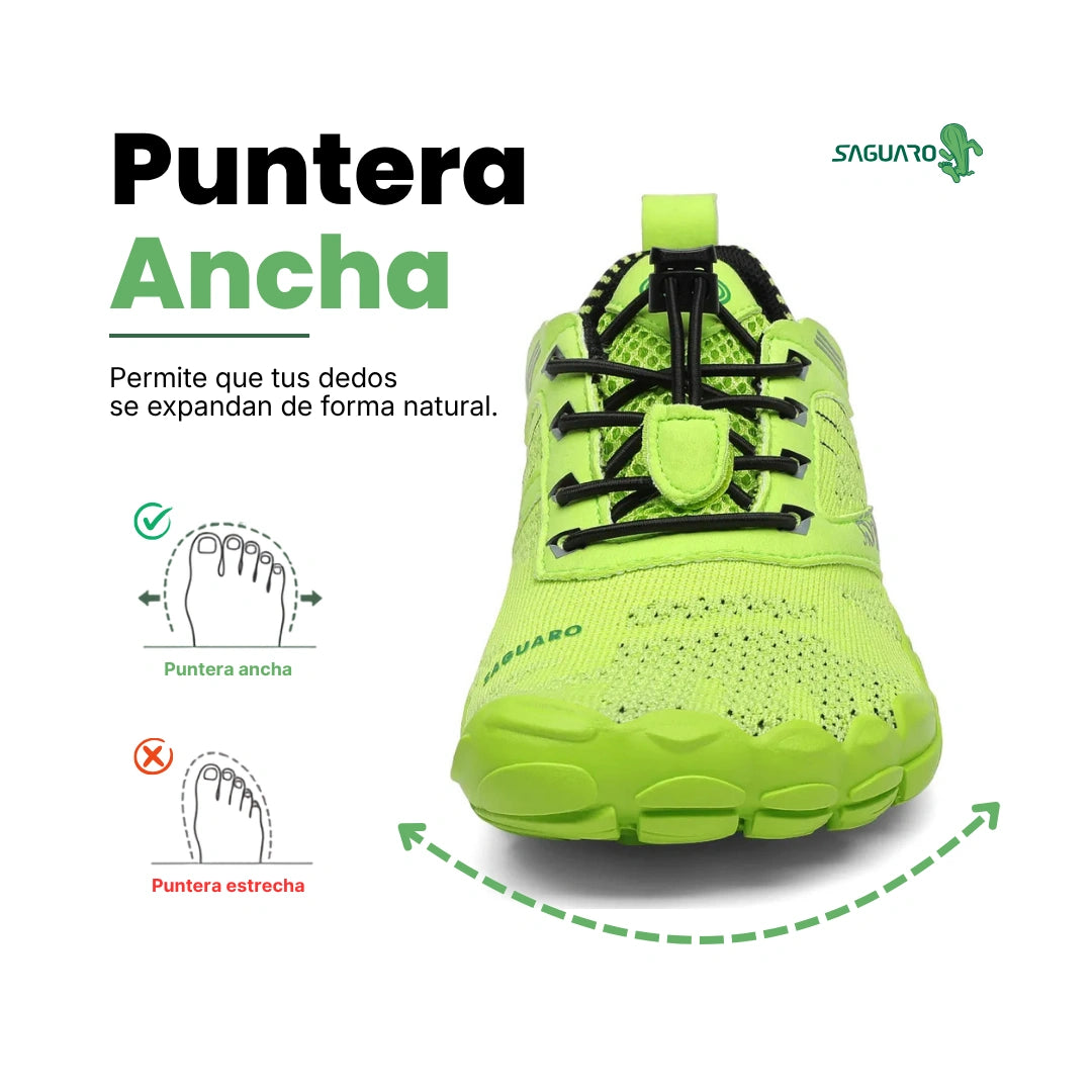 Zapatillas barefoot Kids Free I verde flúor vista frontal